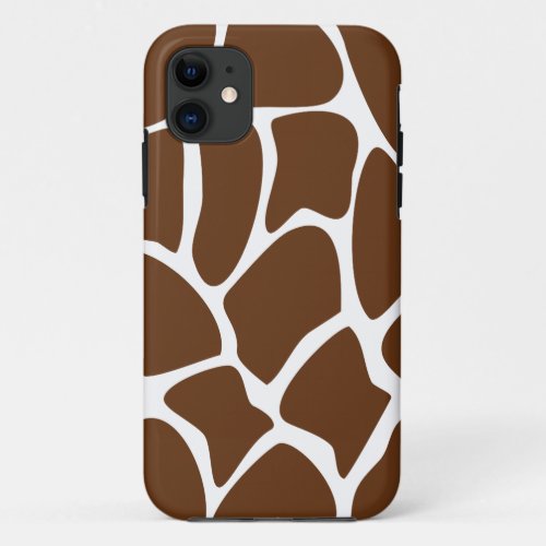 Giraffe Print Pattern in Dark Brown iPhone 11 Case