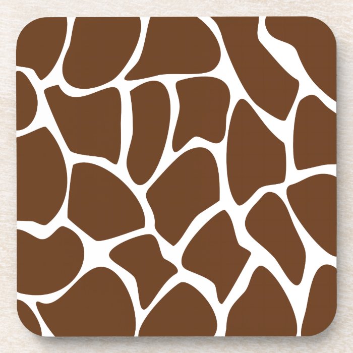 Giraffe Print Pattern in Dark Brown. Coaster