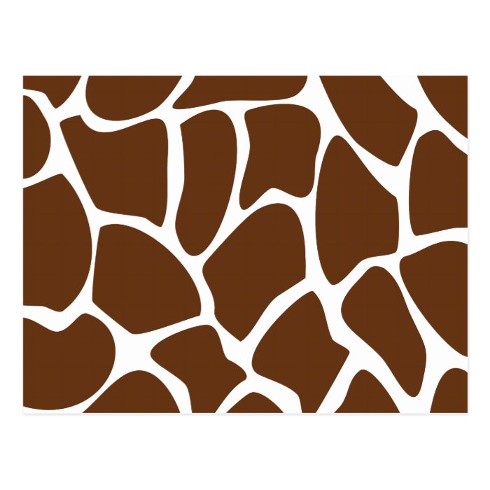 Giraffe Print Pattern in Dark Brown. Post Card