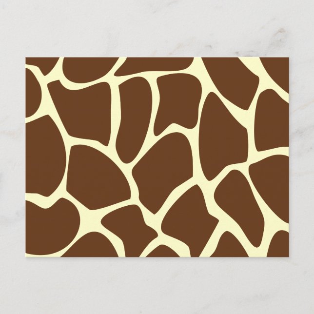 Giraffe Print Pattern in Dark Brown. Postcard (Front)