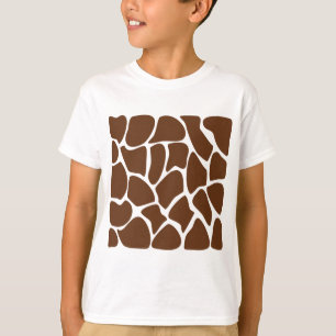 Giraffe Print Pattern in Dark Brown. T-Shirt