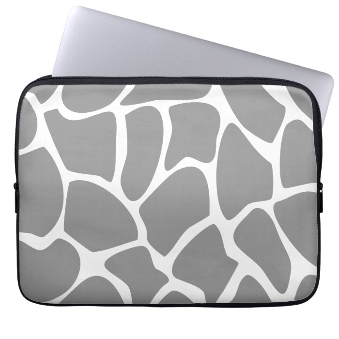 Giraffe Print Pattern in Gray. Computer Sleeve