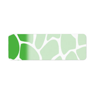 Giraffe Print Pattern in Jungle Green. Label