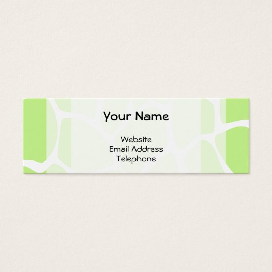 Giraffe Print Pattern in Light Lime Green. Mini Business Card