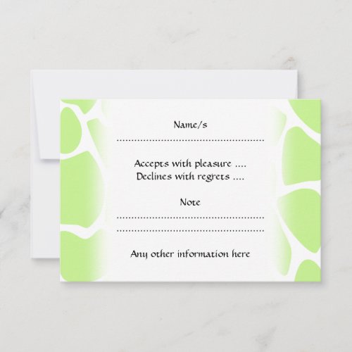 Giraffe Print Pattern in Light Lime Green. Announcement