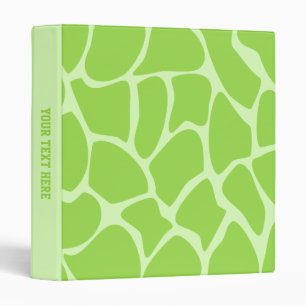 Giraffe Print Pattern in Lime Green. Binder