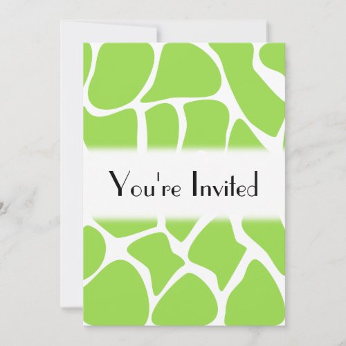 Giraffe Print Pattern in Lime Green. Custom Invites