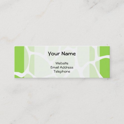 Giraffe Print Pattern in Lime Green. Business Card Template