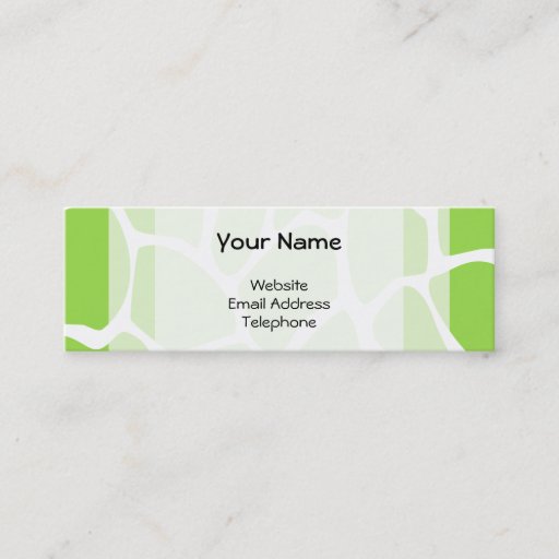 Customizable Giraffe Print Pattern in Lime Green. Business Card Template