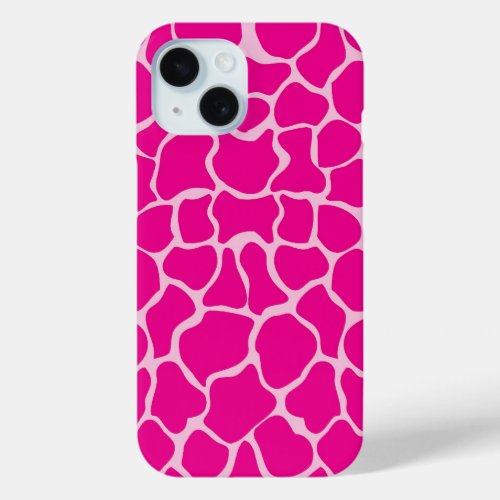 Giraffe Print Pattern in Shades of Pink iPhone 15 Case