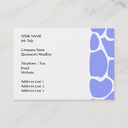 Customizable Giraffe Print Pattern in Sky Blue. Business Card Templates