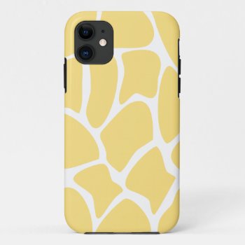 Giraffe Print Pattern In Yellow. Iphone 11 Case by Graphics_By_Metarla at Zazzle