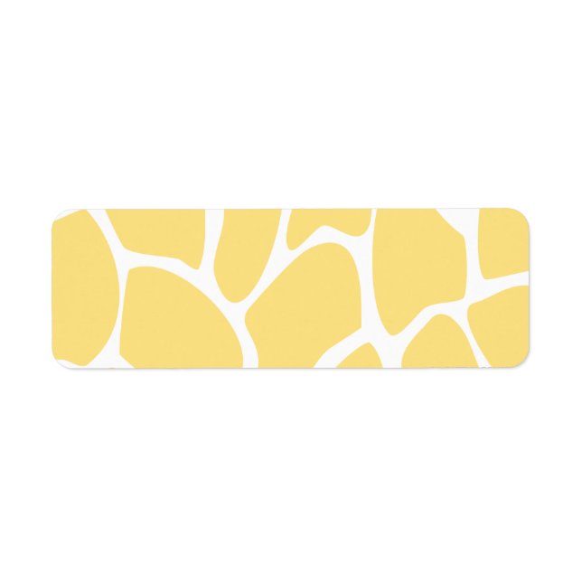 Giraffe Print Pattern in Yellow. Label (Front)