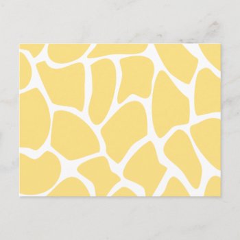 Giraffe Print Pattern In Yellow. Postcard by Graphics_By_Metarla at Zazzle