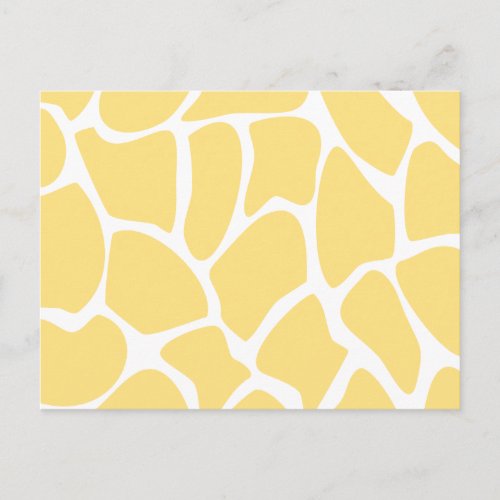 Giraffe Print Pattern in Yellow Postcard