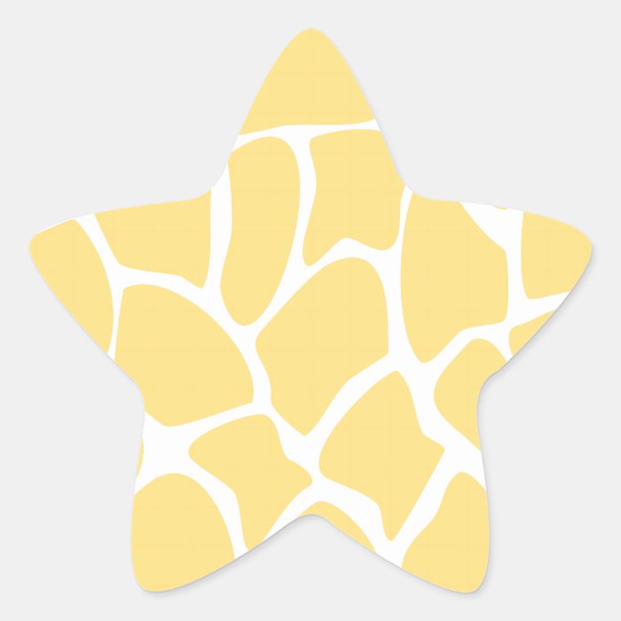 Giraffe Print Pattern in Yellow. Star Sticker