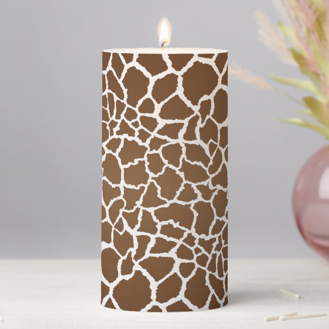 Giraffe print pillar candle (In Situ)