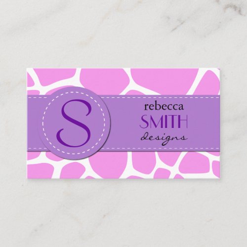 Giraffe Print Pink Giraffe Animal Print Jungle Business Card