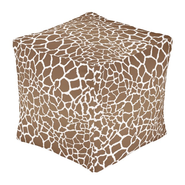Giraffe print pouf (Angled Front)