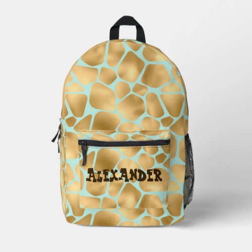 Giraffe Print Printed Backpack