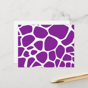 Giraffe Print, Purple Giraffe, Animal Print Postcard