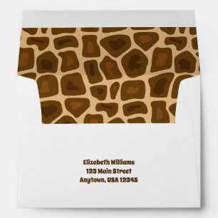 Giraffe Print Return Address Envelope