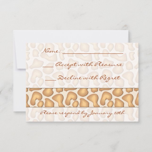 Giraffe Print RSVP Card (Front)