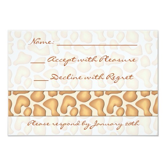 Giraffe Print RSVP Card