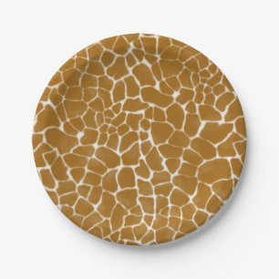 Giraffe Print Safari Animal Paper Plates