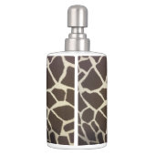 Giraffe print soap dispenser toothbrush holder set (Back)