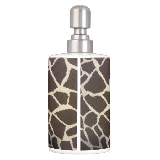 Giraffe print soap dispenser toothbrush holder set Zazzle