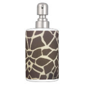 Giraffe print soap dispenser toothbrush holder set (Front)