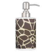 Giraffe print soap dispenser toothbrush holder set (Right)