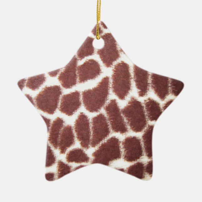 Giraffe Print Star Christmas Ornament (Front)