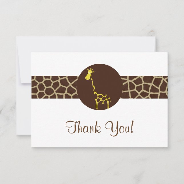 Giraffe Print Thank You Card (Front)