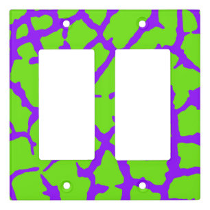 Giraffe Print Violet Green Light Switch Cover