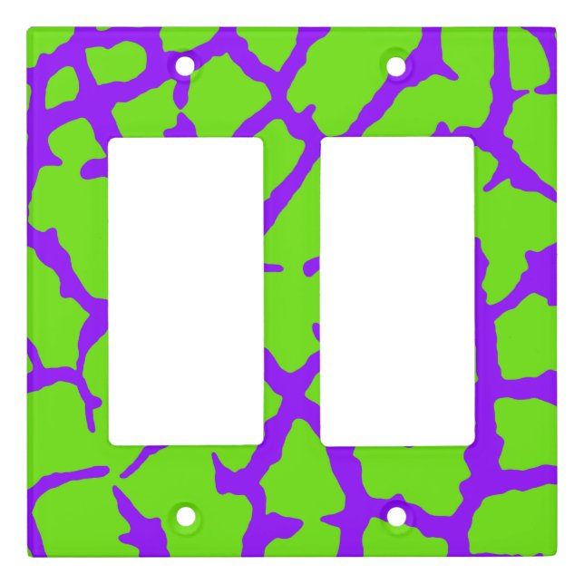 Giraffe Print Violet Green Light Switch Cover (Front)