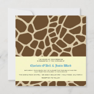 giraffe print; wedding invitation