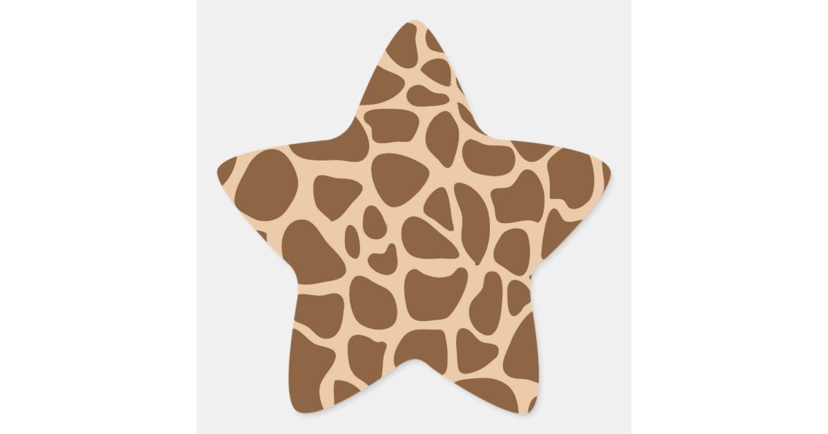 Giraffe Print Wild Animal Patterns Gifts for Her Star Sticker | Zazzle