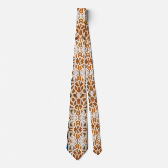 Giraffe Print Wild Animal Safari Party Neck Tie (Front)