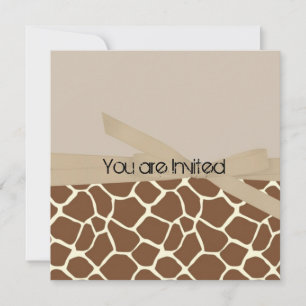 Giraffe Print with Bow Abstract Baby Shower Invitation