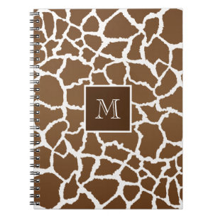 Giraffe print with monogram notebook