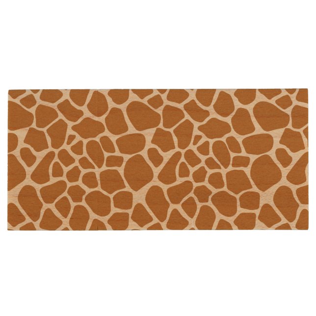 Giraffe Print Wood USB Drive (Back)