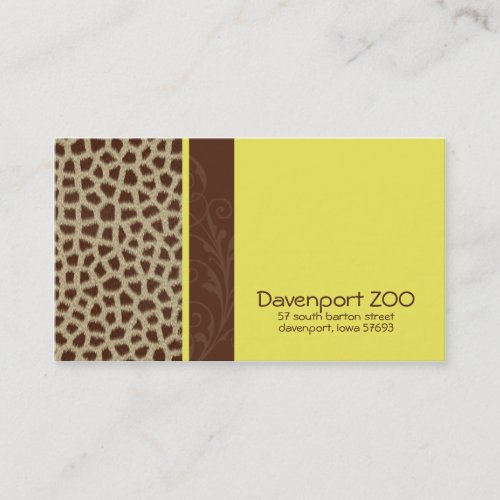 Giraffe Print [yellow] Business Cards