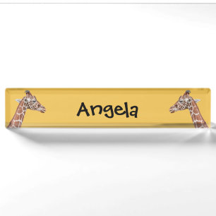 Giraffe profile desk name plate