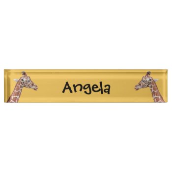 Giraffe Profile Desk Name Plate by hildurbjorg at Zazzle