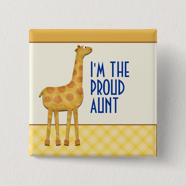 Giraffe Proud Aunt / Auntie Pin (Front)