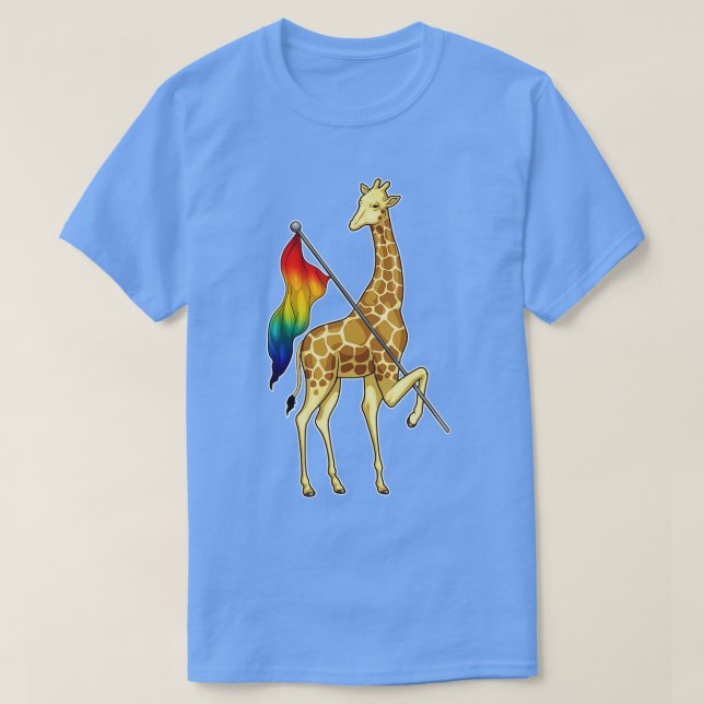 Giraffe Rainbow Flag T-Shirt (Design Front)