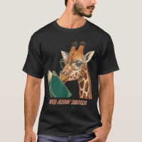Giraffe Reading Book Eyeglasses Animals Teachers