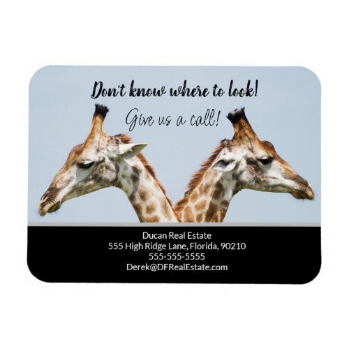 Giraffe real estate marketing sell  postcard magnet